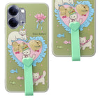 For Vivo Y05 (4G) | Vivo T5 Lite (5G) Back Cover Case (3D Cute Heart Strap Holder | Camera Protection | Designer Girls Print)