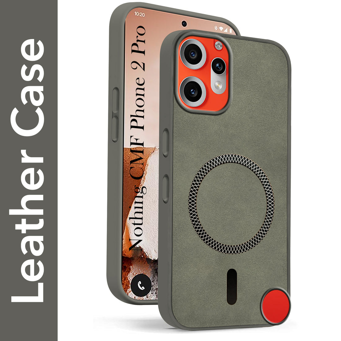 For Nothing CMF Phone 2 Pro Back Cover Case Leather Finish (MagSafe Compatible Wireless Charging | Soft Touch | Camera Bump Protection)