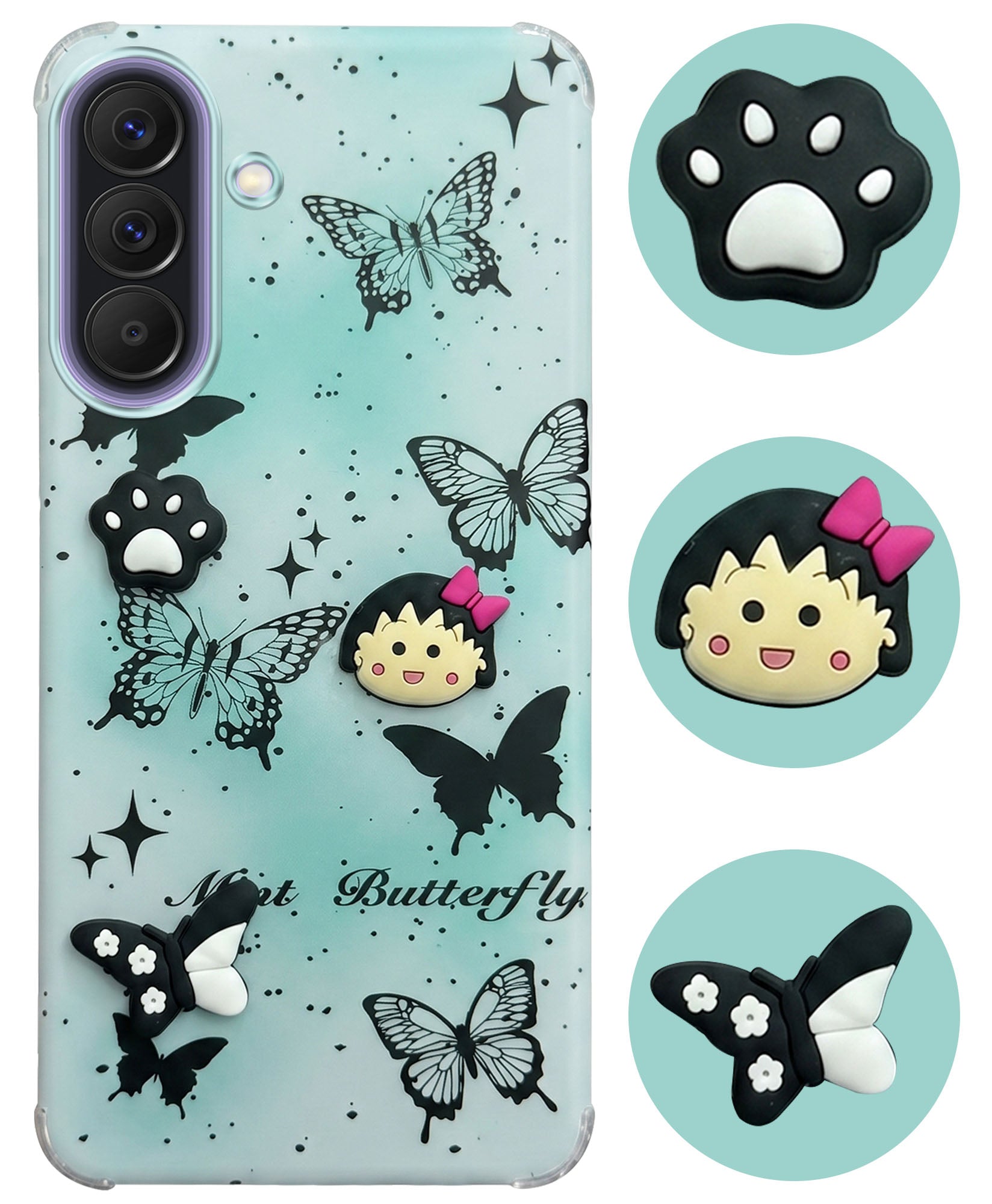 For Samsung Galaxy A37 5G Back Cover Case (3D Cute Cartoons | Hard Back Side Soft | Matte Premium Finish | HD Printing)