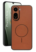 For Poco C85x 5G Back Cover Case PU Leather (Texture Grip Design | Professional Minimalist | Camera Protection | Soft and Flexible)