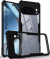 For Google Pixel 10 Pro Back Cover Case (Shockproof with Polycarbonate Clear Panel | Professional Black)