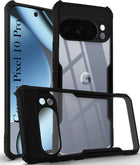 For Google Pixel 10 Pro Back Cover Case (Shockproof with Polycarbonate Clear Panel | Professional Black)