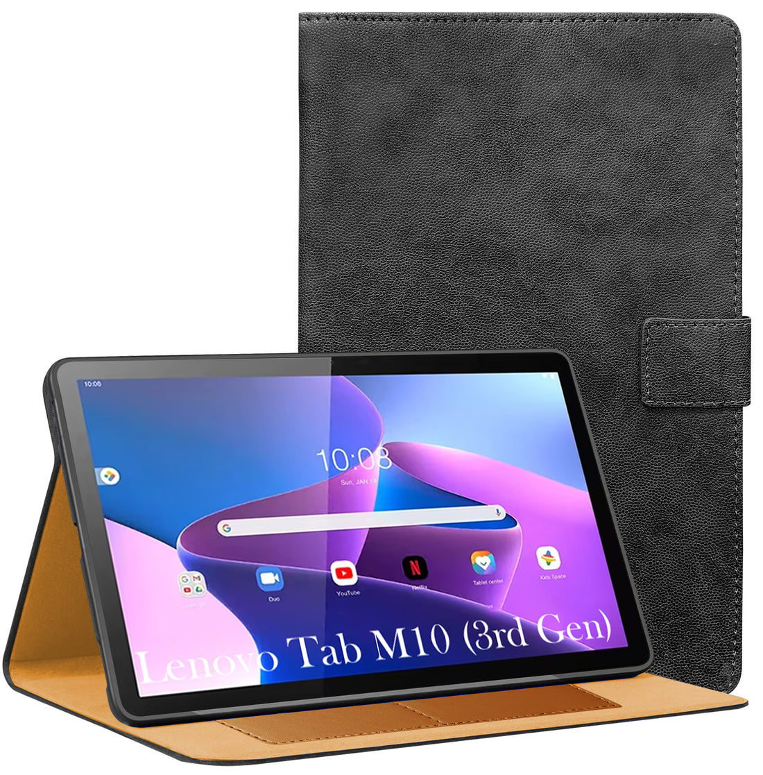 For Lenovo Tab M10 Gen 3 (TB328XU) Flip Cover Folio Cover 10.1 Inch (PU Leather | Multi-Angle Smart Stand | Card Storage Slots | Silicone Back Pouch)