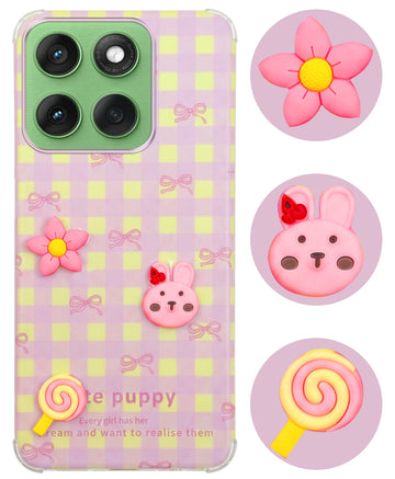 For Motorola Moto Edge 60 Back Cover Case (3D Cute Cartoons | Hard Back Side Soft | Matte Premium Finish | HD Printing)