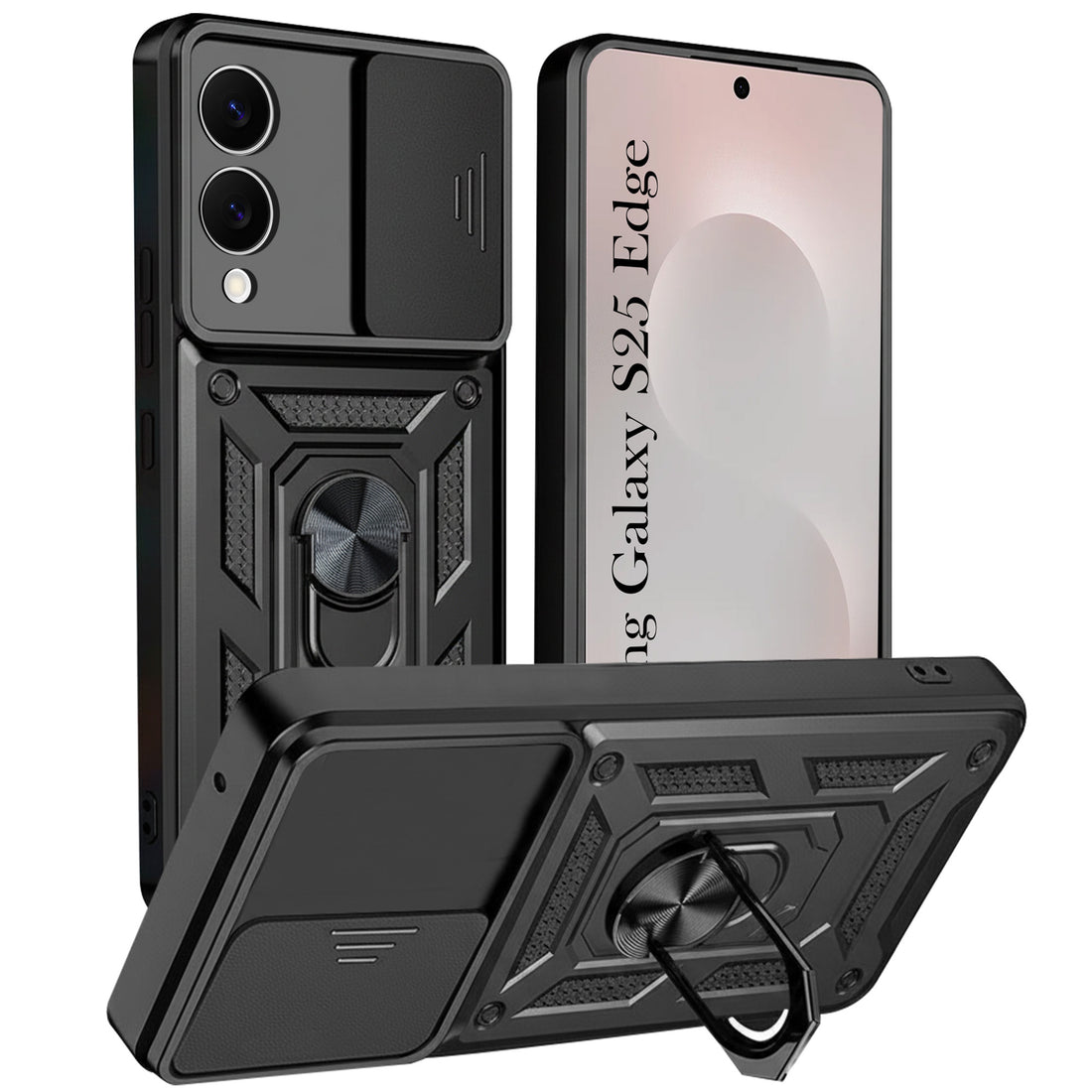 For Samsung Galaxy S25 Edge Back Cover Case (Hybrid Dual Armor Polycarbonate)