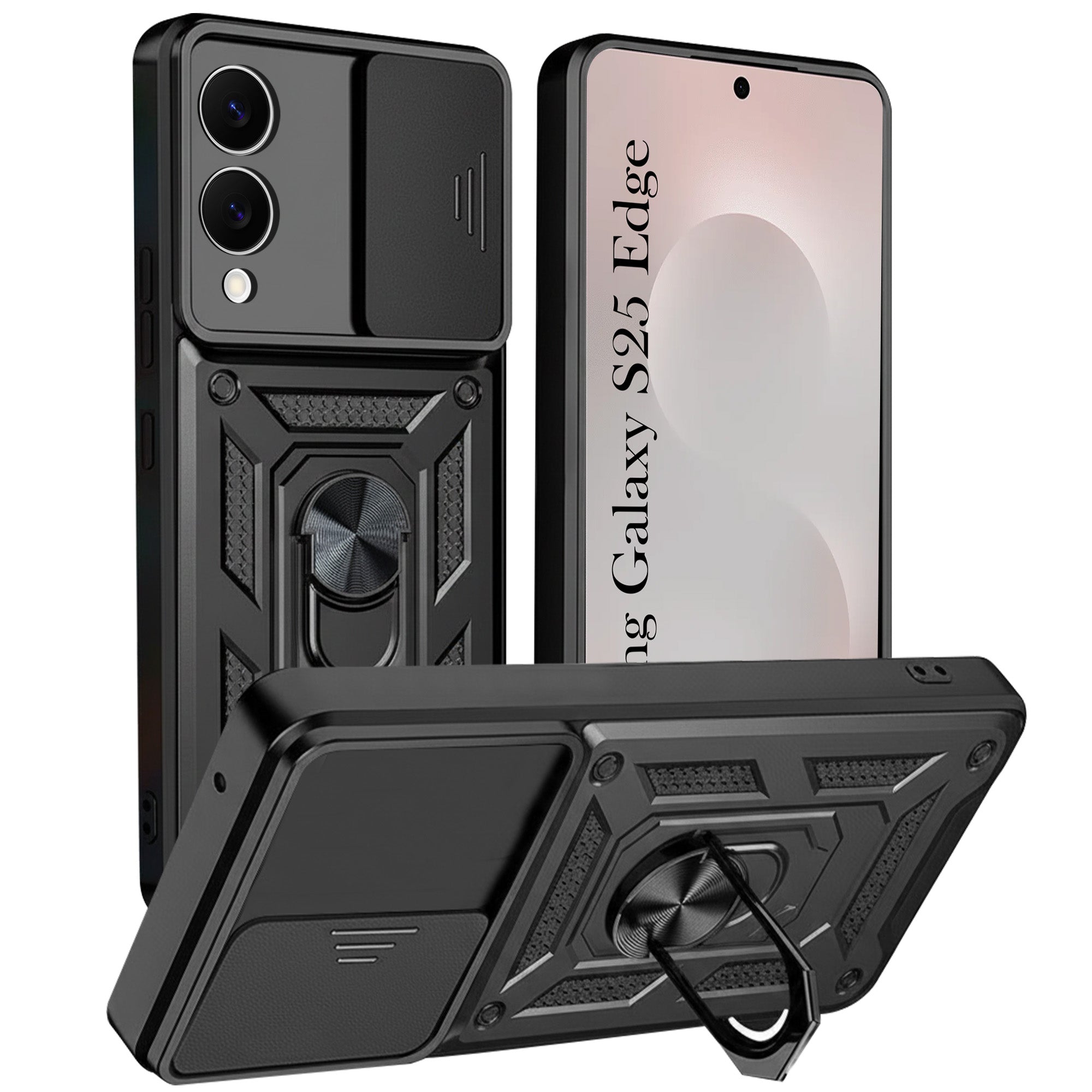 For Samsung Galaxy S25 Edge Back Cover Case (Hybrid Dual Armor Polycarbonate)