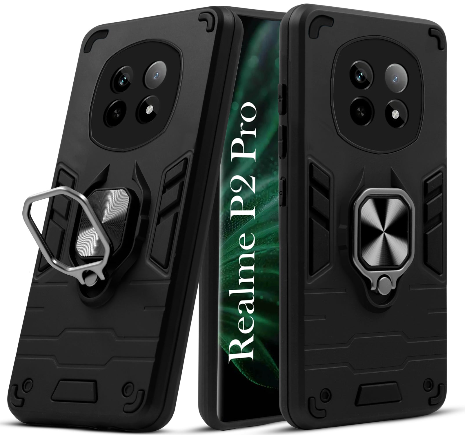 For Realme P2 Pro Back Cover Case (Shockproof Polycarbonate Dual Layer Hybrid Armor)