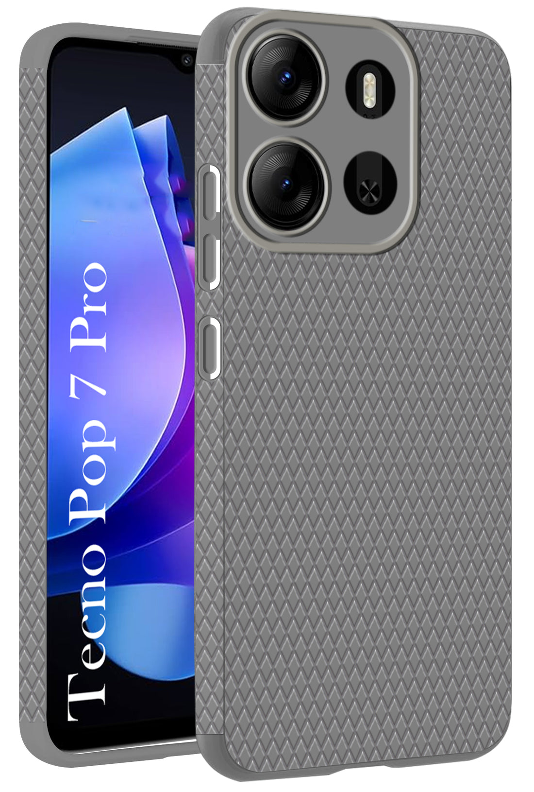 For Tecno Pop 7 Pro Back Cover Case (Liquid Silicone | Side Grip | Camera Protection)