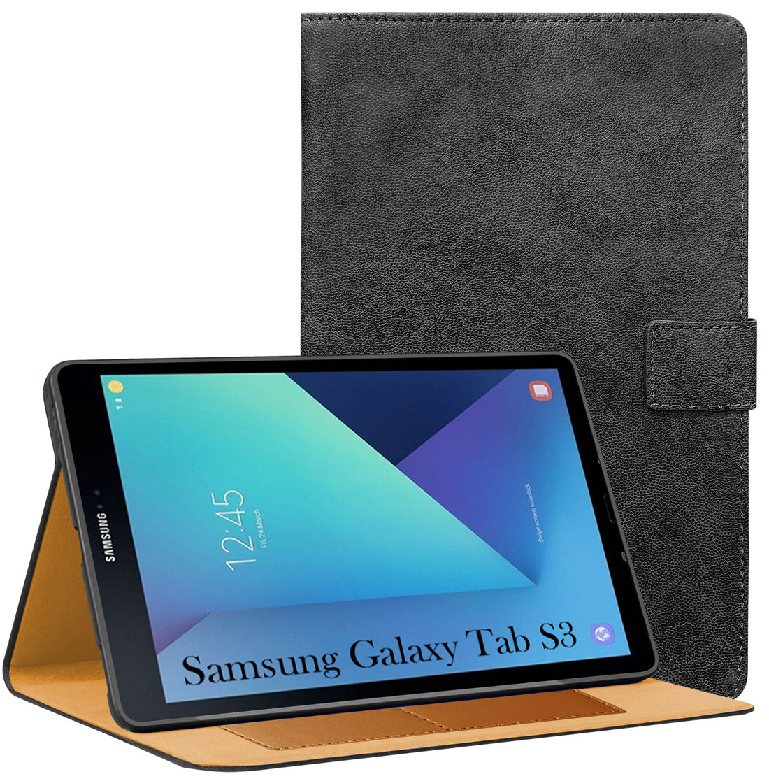 For Samsung Galaxy Tab S3 T825 9.7 Inch SM-T820/T825/T825Y  Flip Cover Folio Cover (PU Leather | Multi-Angle Smart Stand | Card Storage Slots | Silicone Back Pouch)