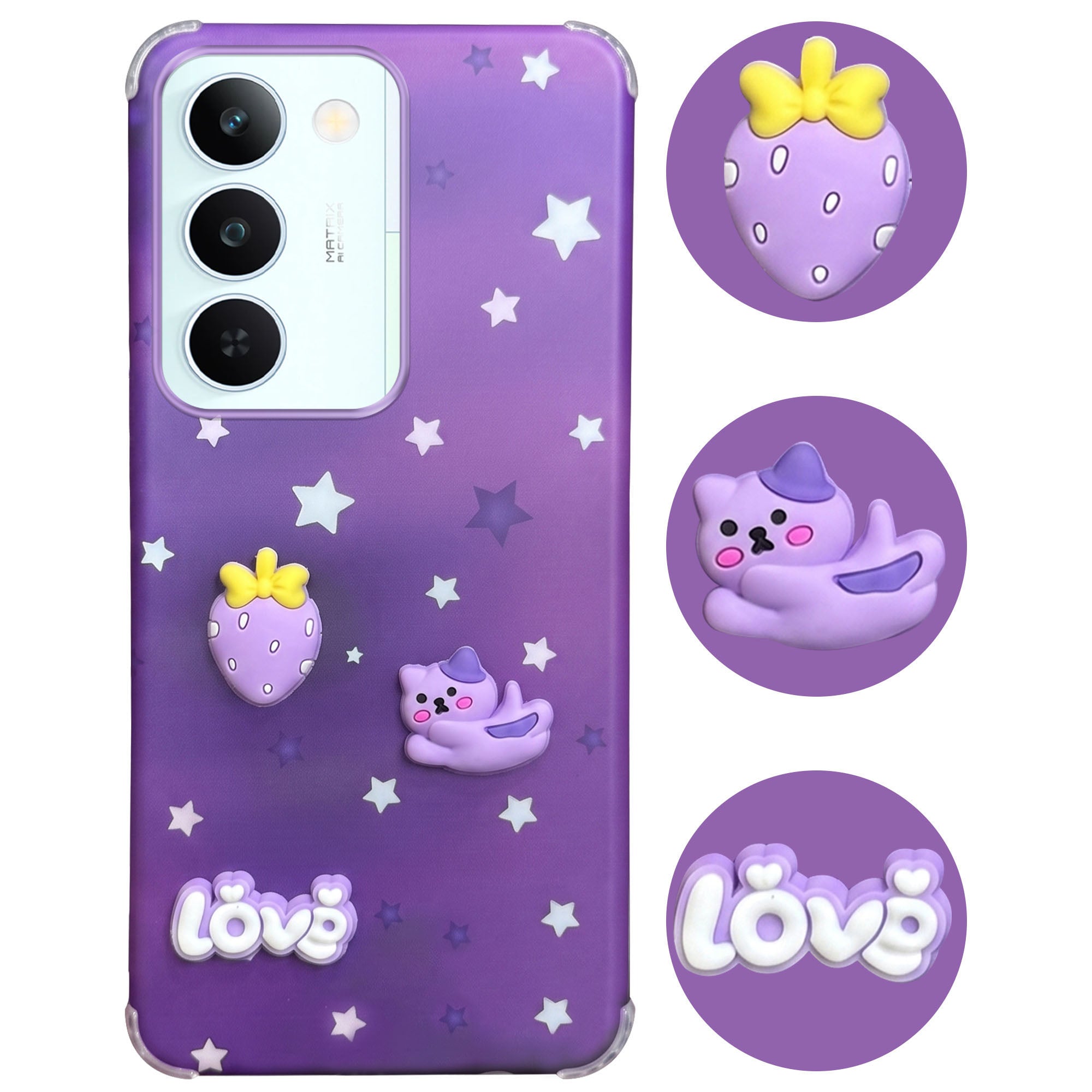 For Realme P4 Lite 5G | Realme Narzo 100 Lite 5G Back Cover Case (3D Cute Cartoons | Hard Back Side Soft | Matte Premium Finish | HD Printing)