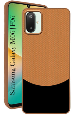 For Samsung Galaxy F06 | Samsung Galaxy M06  Back Cover Case (Elegant PU Leather Finish | Premium Minimalist Professional | Camera Protection Bump)