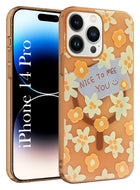 For Apple iPhone 14 Pro Back Cover Case (Cute Floral Design | Flower Print for Girls | MagSafe Compatible Wireless Charging)