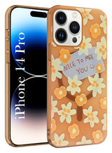 For Apple iPhone 14 Pro Back Cover Case (Cute Floral Design | Flower Print for Girls | MagSafe Compatible Wireless Charging)