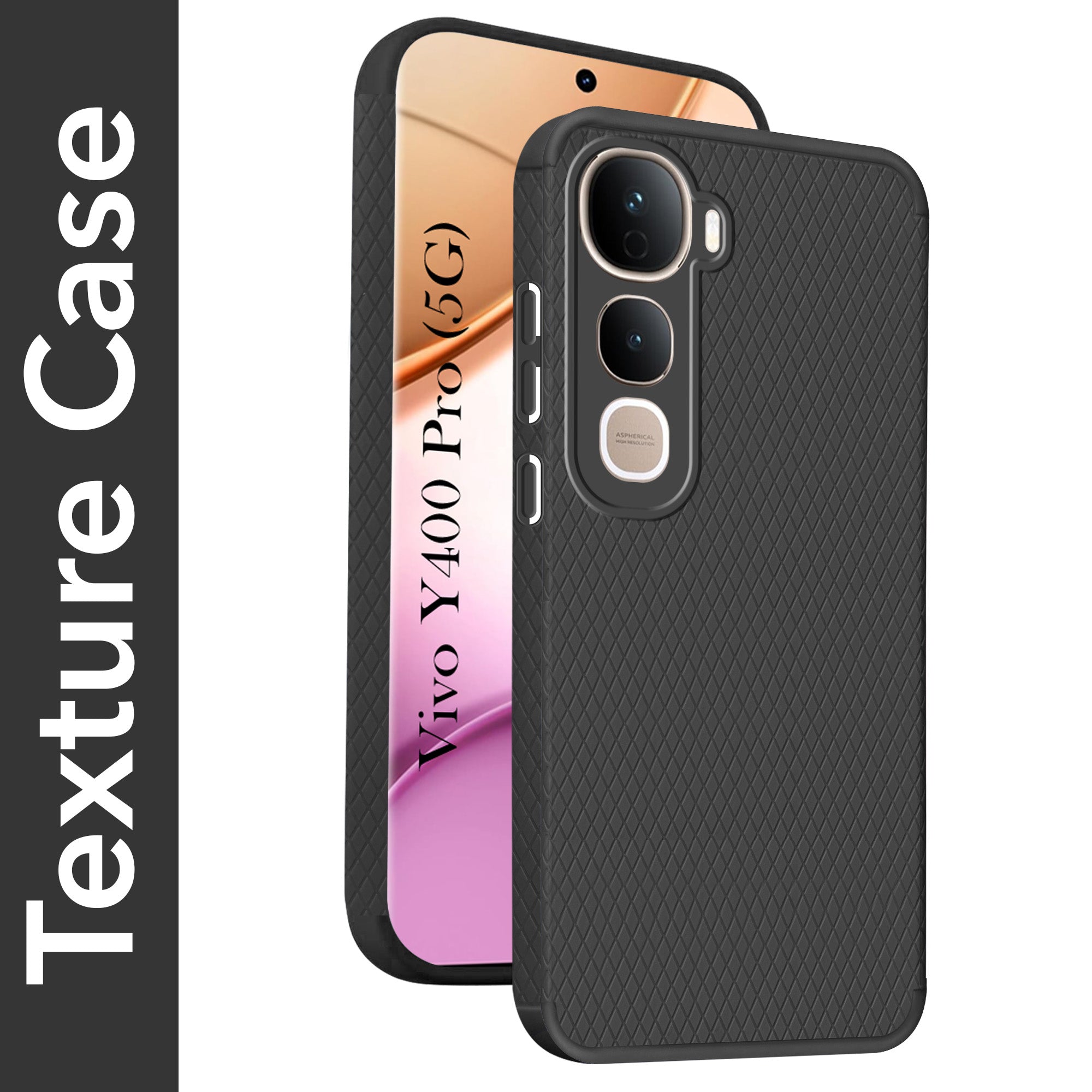 For Vivo Y400 Pro  Back Cover Case (Liquid Silicone | Side Grip | Camera Protection)