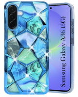 For Samsung Galaxy A36 5G Back Cover Case ( Dual Design Glitter Sparkle and Detachable Diamond Print Case | Soft and Flexible)