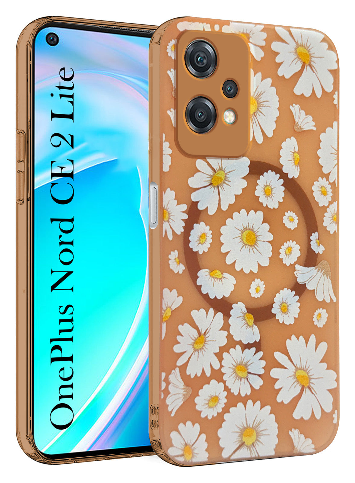 For OnePlus Nord CE 2 Lite Back Cover Case (Cute Floral Design | Flower Print for Girls | MagSafe Compatible Wireless Charging)