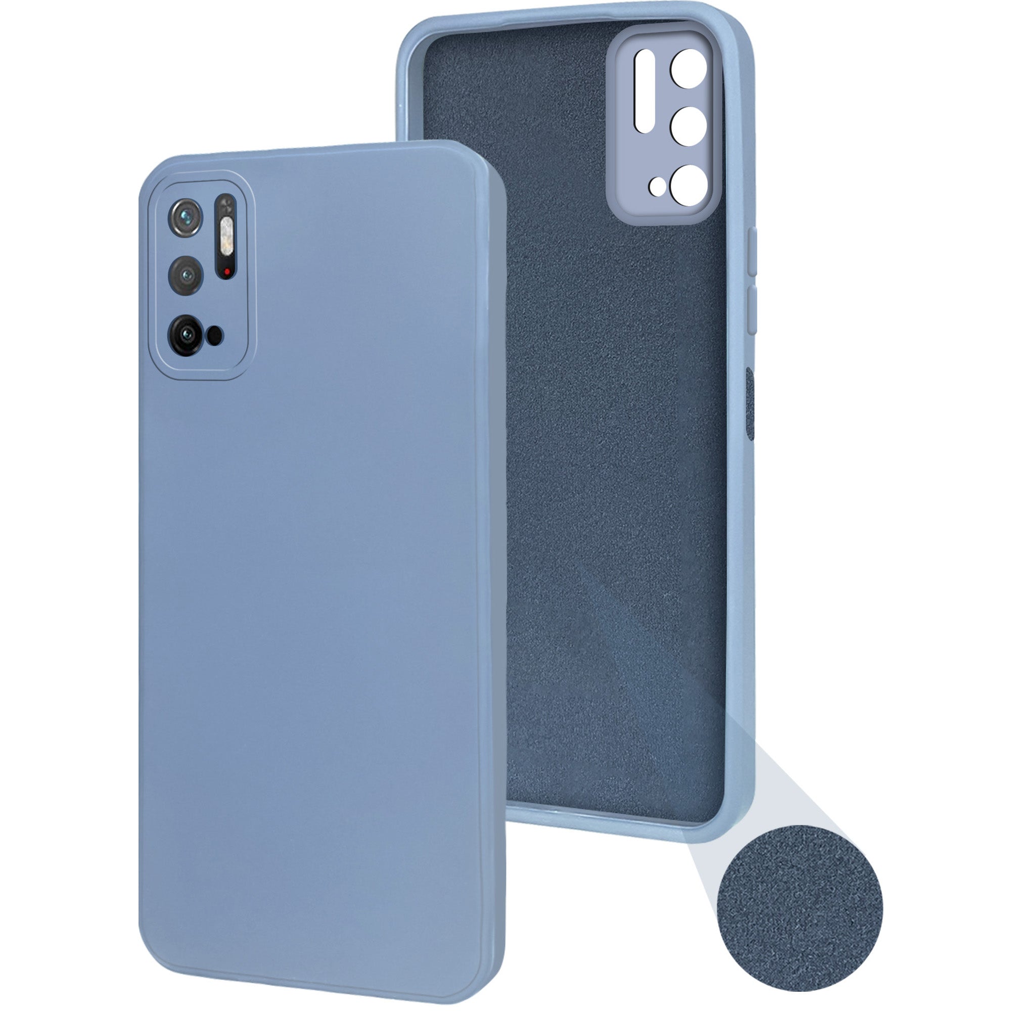 For Poco M3 Pro 5G Back Cover Case (Matte Finish Silicone with Inside Fiber Cloth)