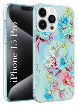For Apple iPhone 15 Pro Back Cover Case (Cute Floral Design | Flower Print for Girls | MagSafe Compatible Wireless Charging)