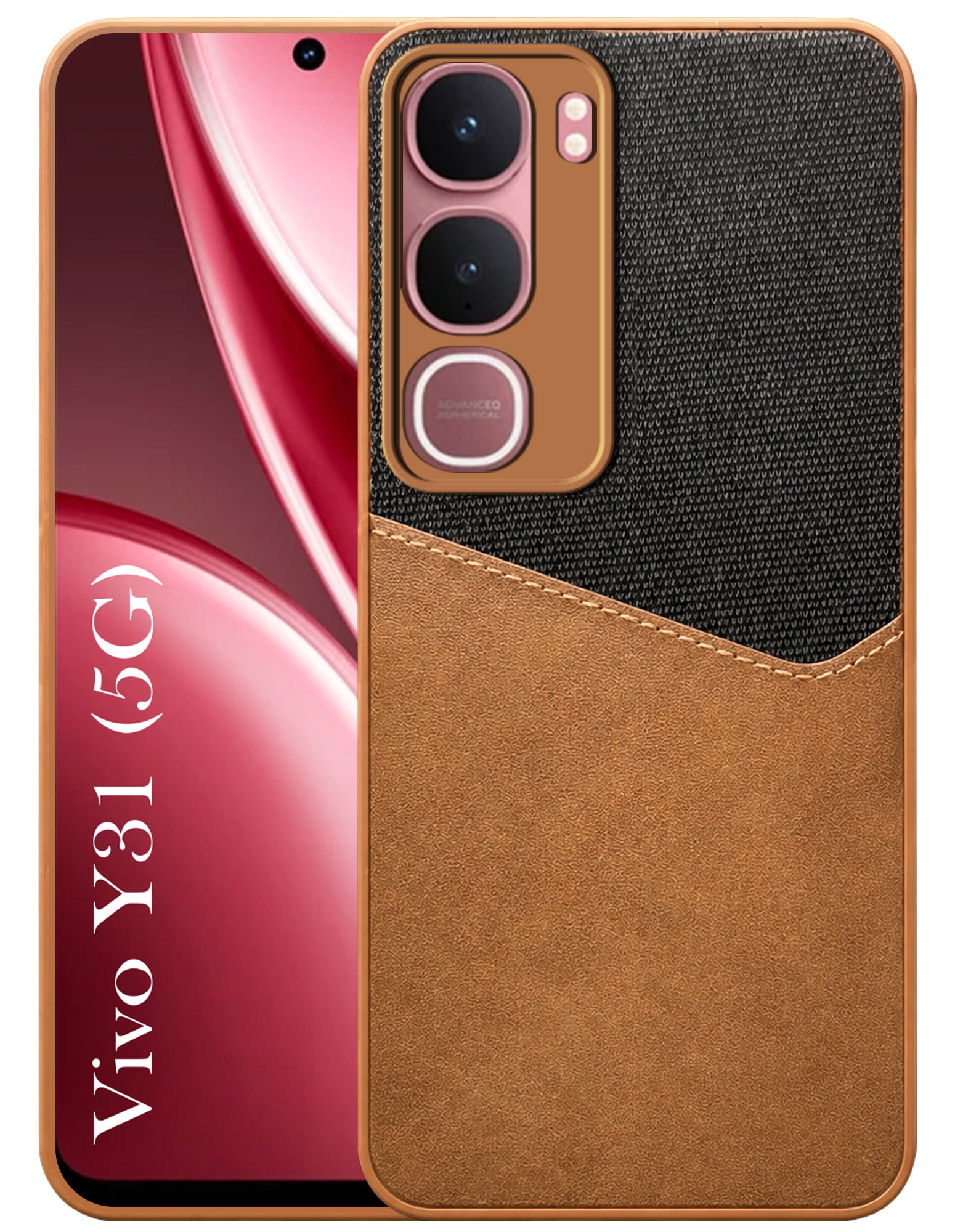 For Vivo Y31 5G Back Cover Case (Dual PU Leather Stitch | Professional Minimalist | Soft and Flexible)