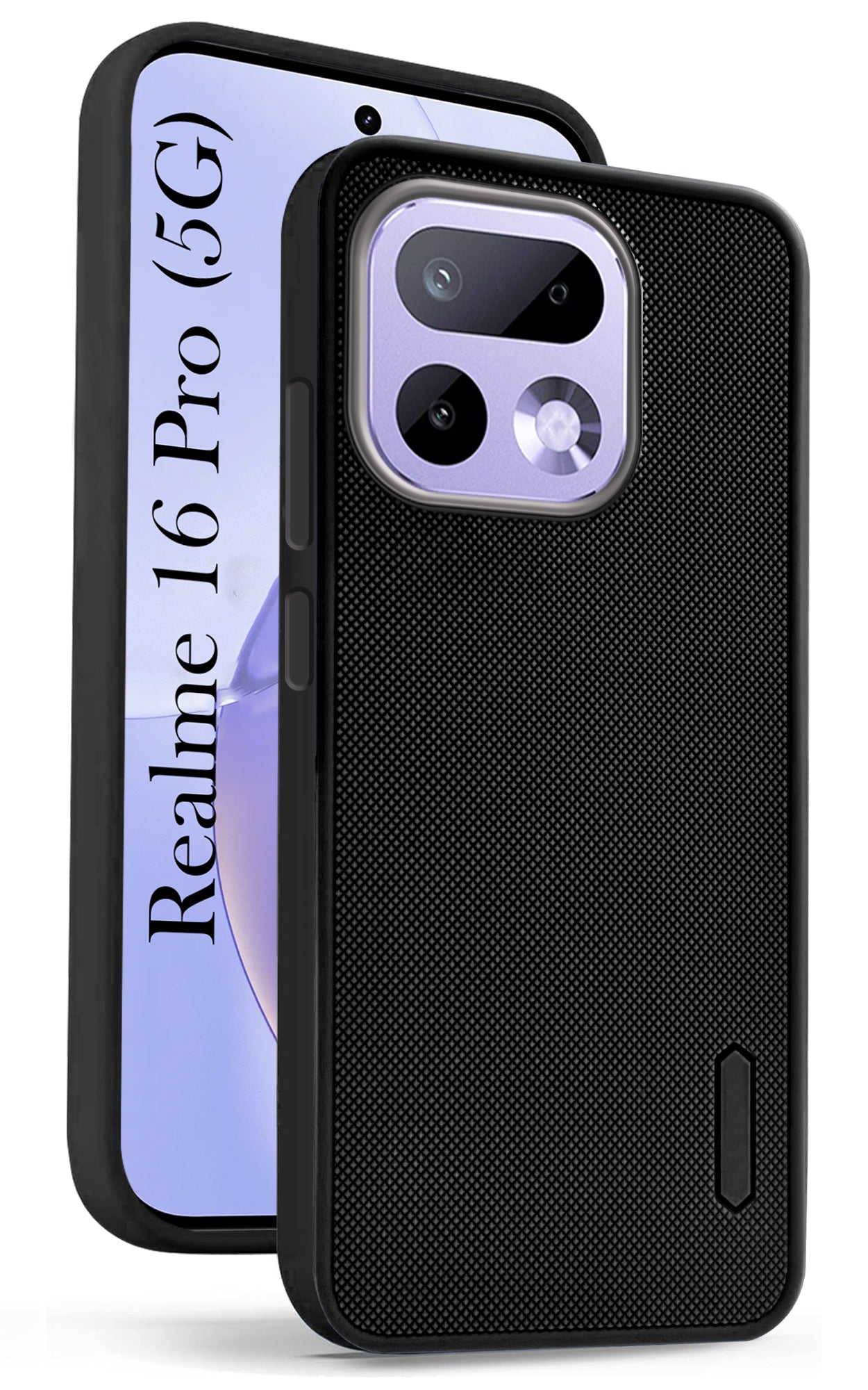 For Realme 16 Pro Back Cover Case Rubberised (Textured Grip Design | Micro-Fiber Cloth Inside | Slim and Light Weight | Soft Touch and Feel)