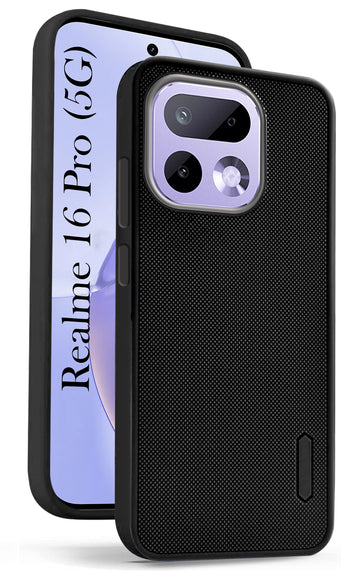 For Realme 16 Pro Back Cover Case Rubberised (Textured Grip Design | Micro-Fiber Cloth Inside | Slim and Light Weight | Soft Touch and Feel)