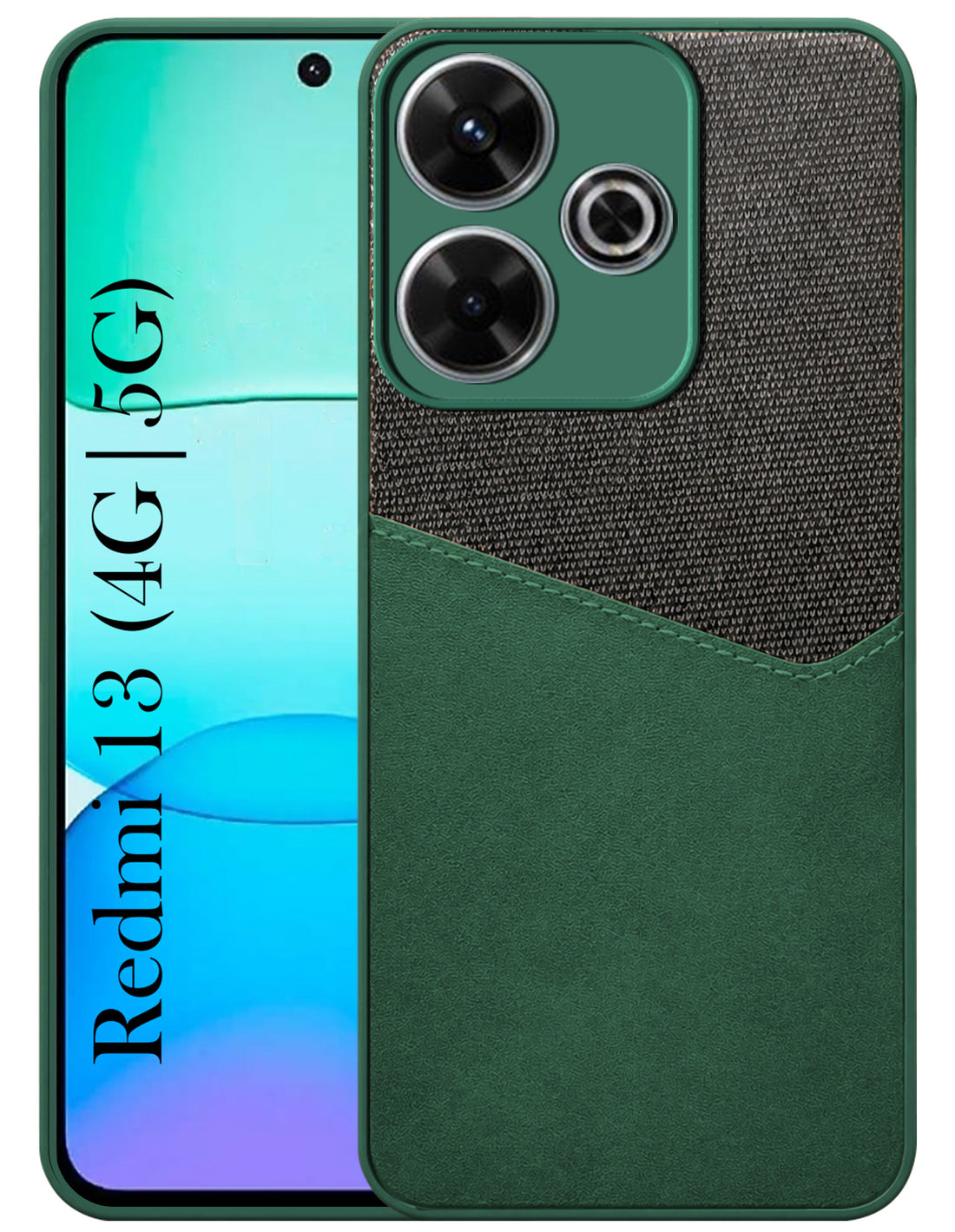 For Xiaomi Mi Redmi 13 4G | 5G Back Cover Case (Dual PU Leather Stitch | Professional Minimalist | Soft and Flexible)
