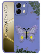 For Oppo A6 Pro Back Cover Case (Soft Butterfly Embroidery | Women Teen Girls | Camera Protection| Matte Silicone)