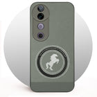 For Vivo V40 | Vivo V40 Pro 5G Back Cover Case PU Leather Finish (Professional Minimalist Texture | MagSafe Compatile | Camera Protection | Sleek Sober Formal)