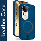 For Vivo T4 Ultra Back Cover Case Leather Finish (MagSafe Compatible Wireless Charging | Soft Touch | Camera Bump Protection)