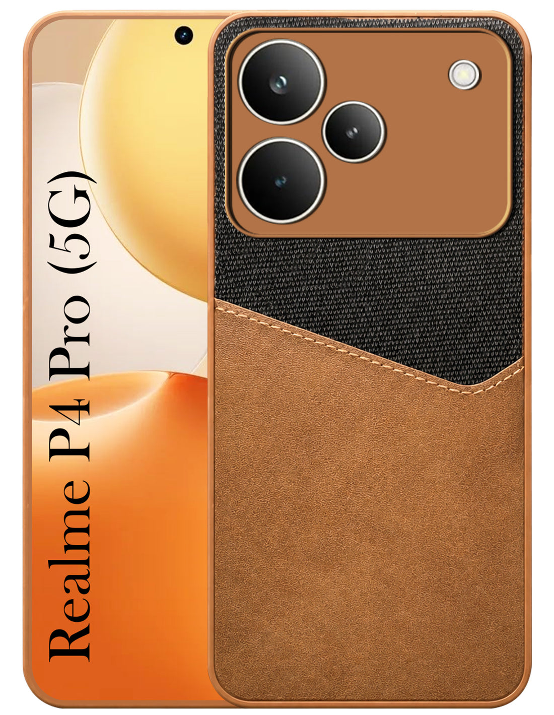 For Realme P4 Pro Back Cover Case (Dual PU Leather Stitch | Professional Minimalist | Soft and Flexible)