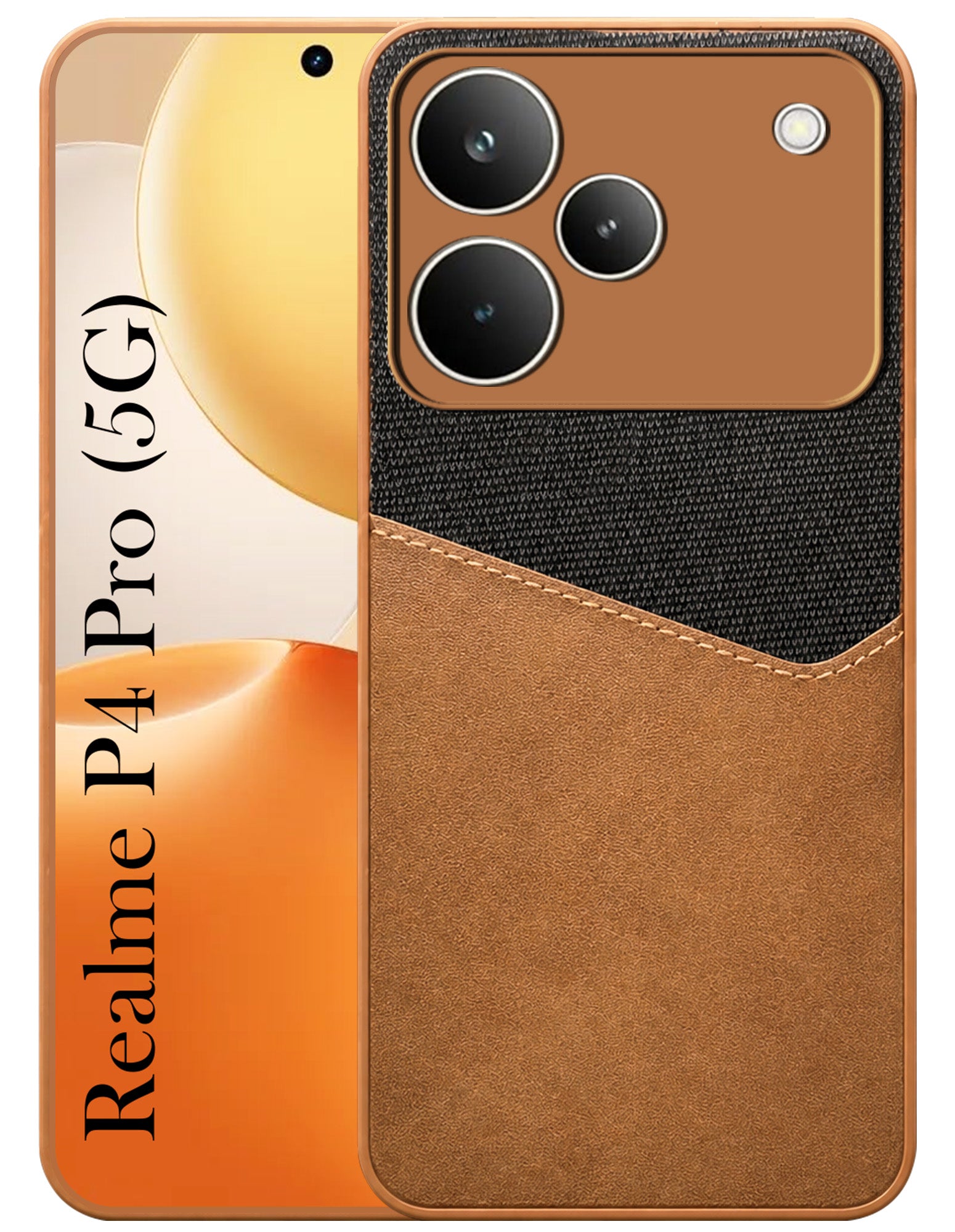 For Realme P4 Pro Back Cover Case (Dual PU Leather Stitch | Professional Minimalist | Soft and Flexible)