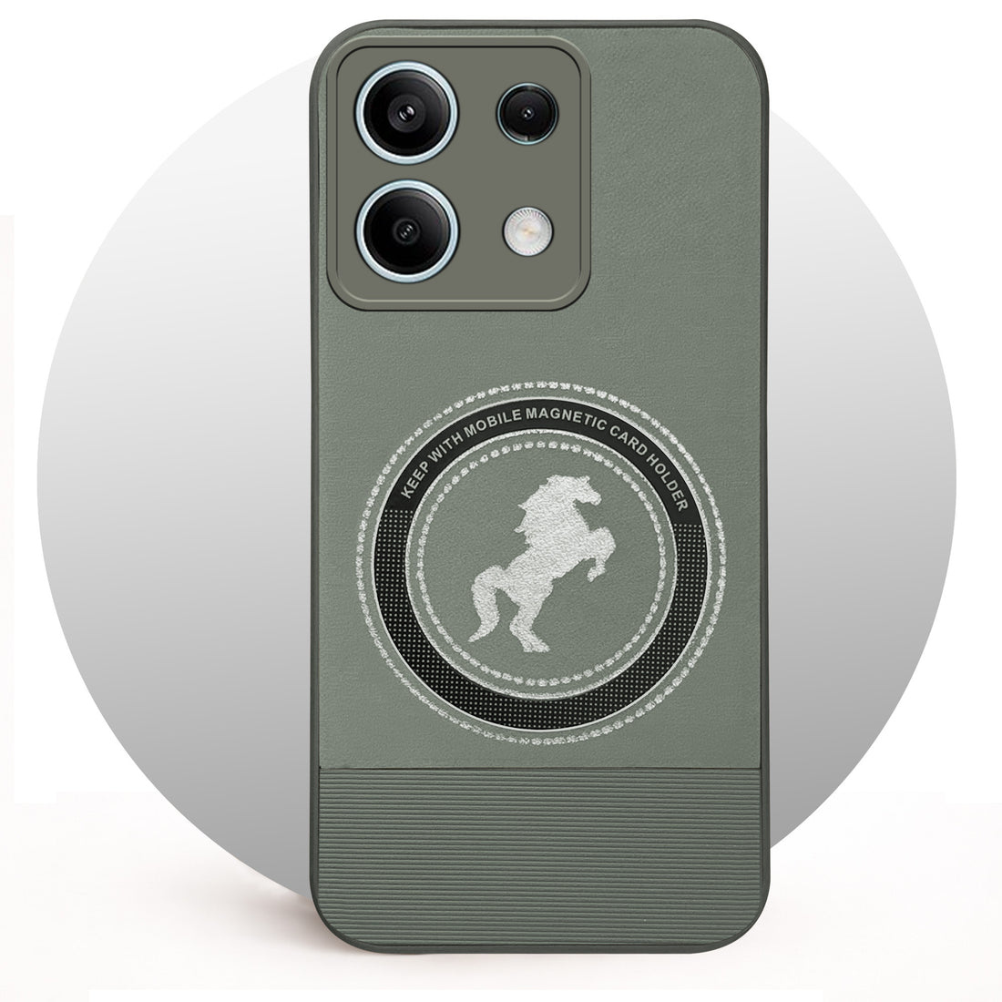 For Xiaomi Redmi Note 13 5G Back Cover Case PU Leather Finish (Professional Minimalist Texture | MagSafe Compatile | Camera Protection | Sleek Sober Formal)