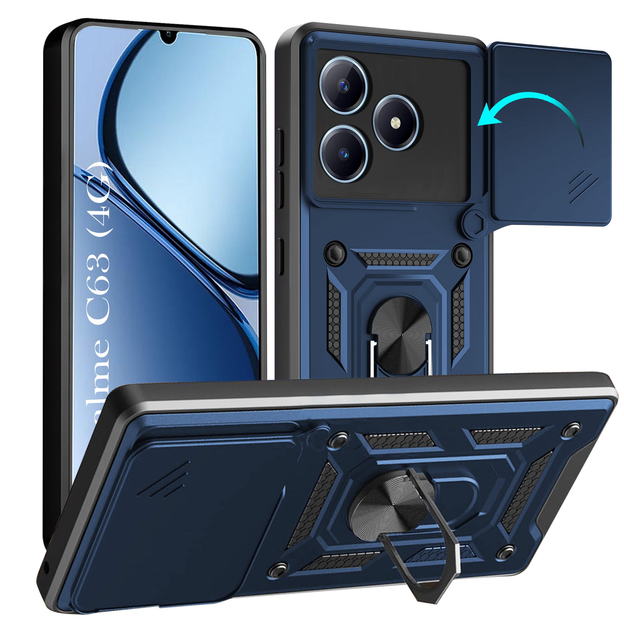 For Realme C63 4G Back Cover Case (Hybrid Dual Armor Polycarbonate)