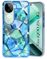 For Vivo iQOO Z9s  Back Cover Case ( Dual Design Glitter Sparkle and Detachable Diamond Print Case | Soft and Flexible)