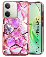 For Vivo Y300 Plus Back Cover Case ( Dual Design Glitter Sparkle and Detachable Diamond Print Case | Soft and Flexible)