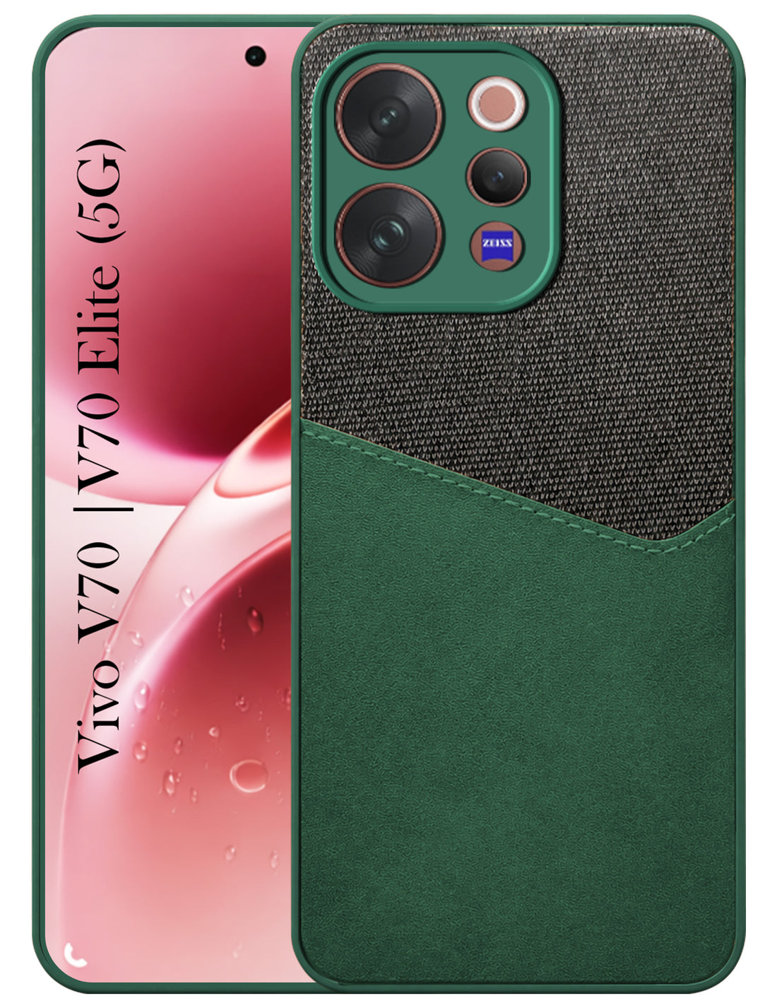 For Vivo V70 | Vivo V70 Elite 5G Back Cover Case (Dual PU Leather Stitch | Professional Minimalist | Soft and Flexible)