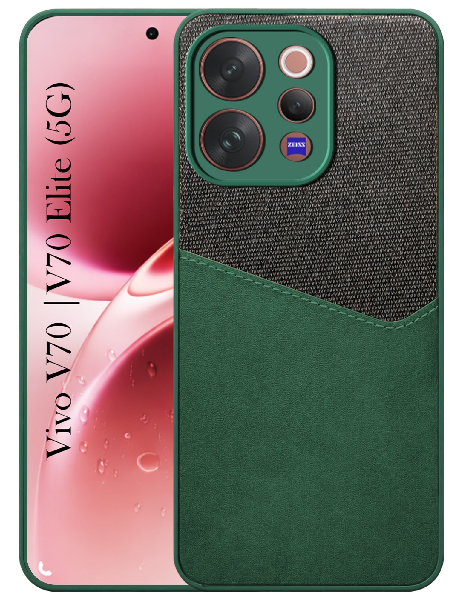 For Vivo V70 | Vivo V70 Elite 5G Back Cover Case (Dual PU Leather Stitch | Professional Minimalist | Soft and Flexible)