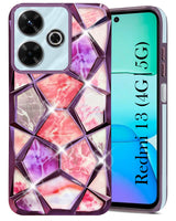 For Xiaomi Mi Redmi 13 4G | 5G Back Cover Case ( Dual Design Glitter Sparkle and Detachable Diamond Print Case | Soft and Flexible)