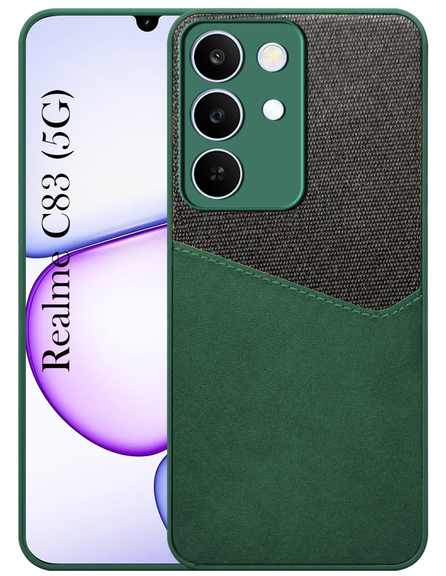 For Realme C83 5G Back Cover Case (Dual PU Leather Stitch | Professional Minimalist | Soft and Flexible)