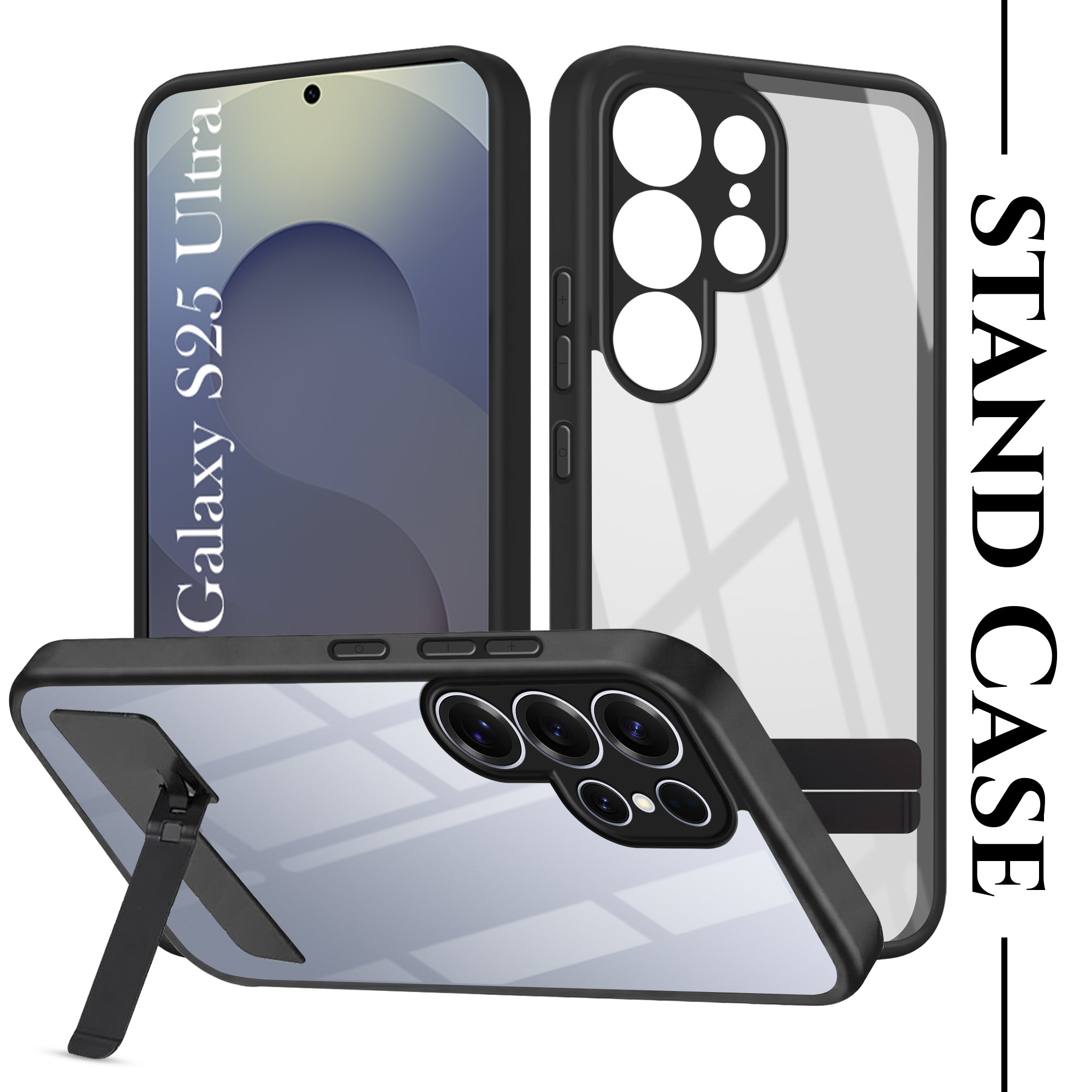 For Samsung Galaxy S25 Ultra Back Cover Case (Built-in Stand | Lifetime Anti Yellow | Kickstand Shockproof | Camera Protection | MagSafe Compatible)