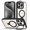 For Apple iPhone 15 Pro Back Cover Case Crystal (Lifetime Anti Yellow | Magnetic Ring Stand | Camera Lens Protection | MagSafe Compatible)