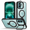 For Apple iPhone 16 Back Cover Case Crystal (Lifetime Anti Yellow | Magnetic Ring Stand | Camera Lens Protection | MagSafe Compatible)
