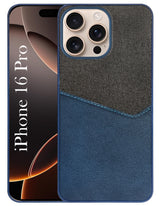 For Apple iPhone 16 Pro Back Cover Case (Dual PU Leather Stitch | Professional Minimalist | Soft and Flexible)