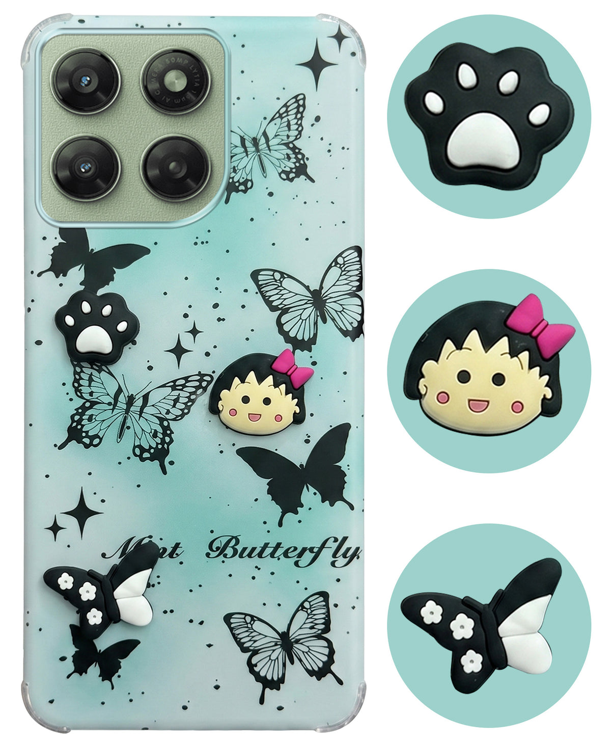 For Motorola Moto G77 Power Back Cover Case (3D Cute Cartoons | Hard Back Side Soft | Matte Premium Finish | HD Printing)