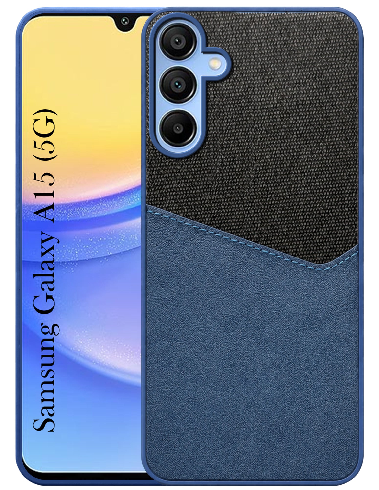 For Samsung Galaxy A15 5G Back Cover Case (Dual PU Leather Stitch | Professional Minimalist | Soft and Flexible)