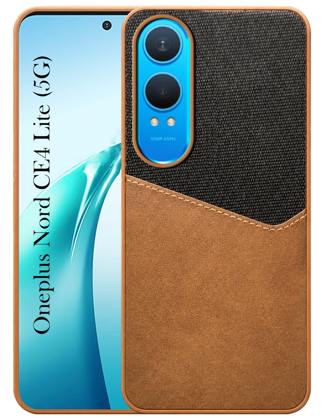For OnePlus Nord CE 4 Lite Back Cover Case (Dual PU Leather Stitch | Professional Minimalist | Soft and Flexible)