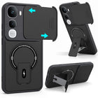 For Vivo Y400 Back Case Cover Metallic (Hybrid Armor Kickstand | Sliding Shutter Camera Protection | MagSafe Compatible)