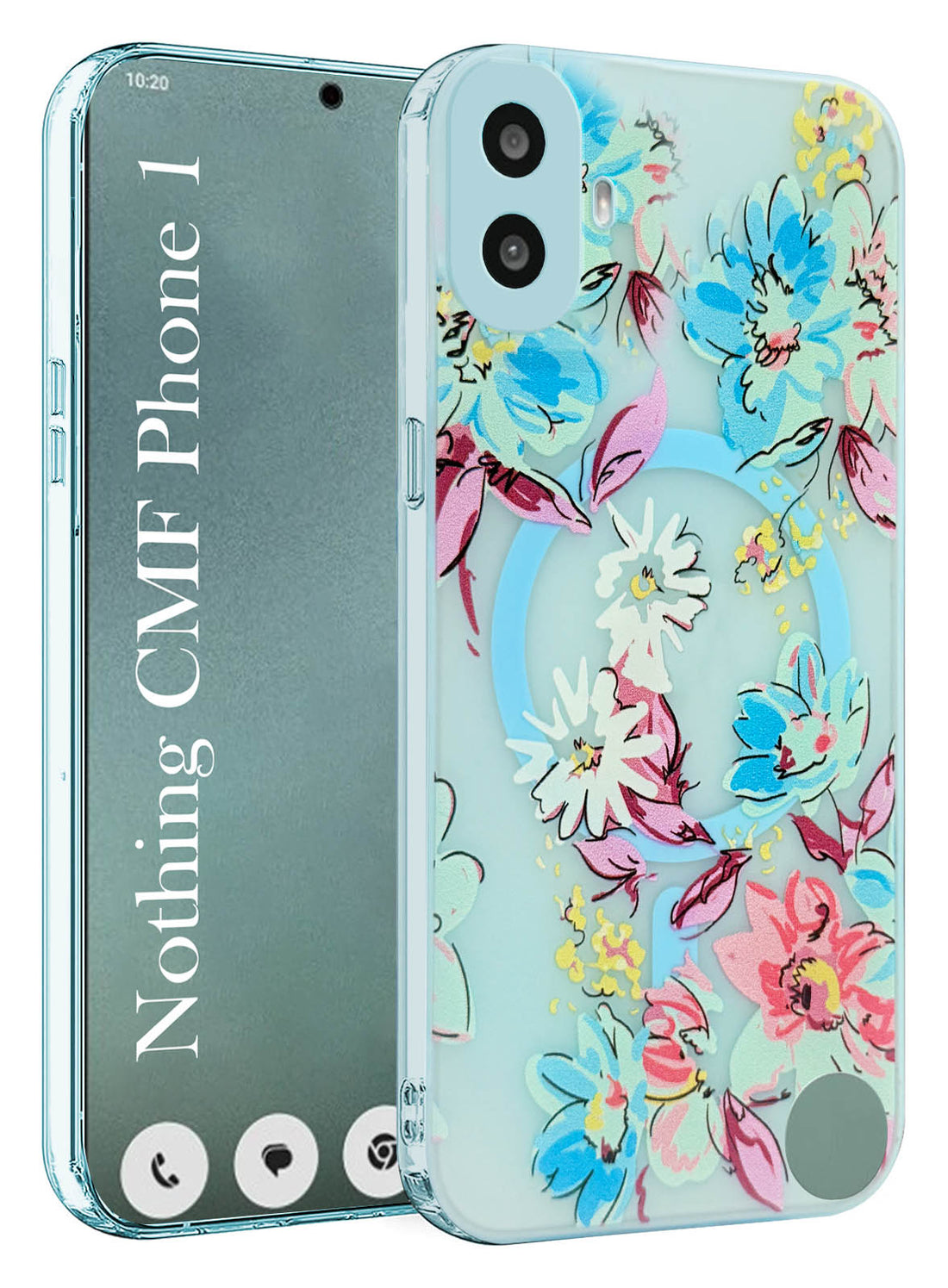 For Nothing CMF Phone 1 Back Cover Case (Cute Floral Design | Flower Print for Girls | MagSafe Compatible Wireless Charging)