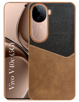 For Vivo V40e Back Cover Case (Dual PU Leather Stitch | Professional Minimalist | Soft and Flexible)