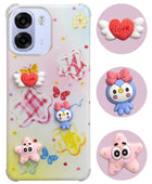 For Oppo K14x 5G Back Cover Case (3D Cute Cartoons | Hard Back Side Soft | Matte Premium Finish | HD Printing)